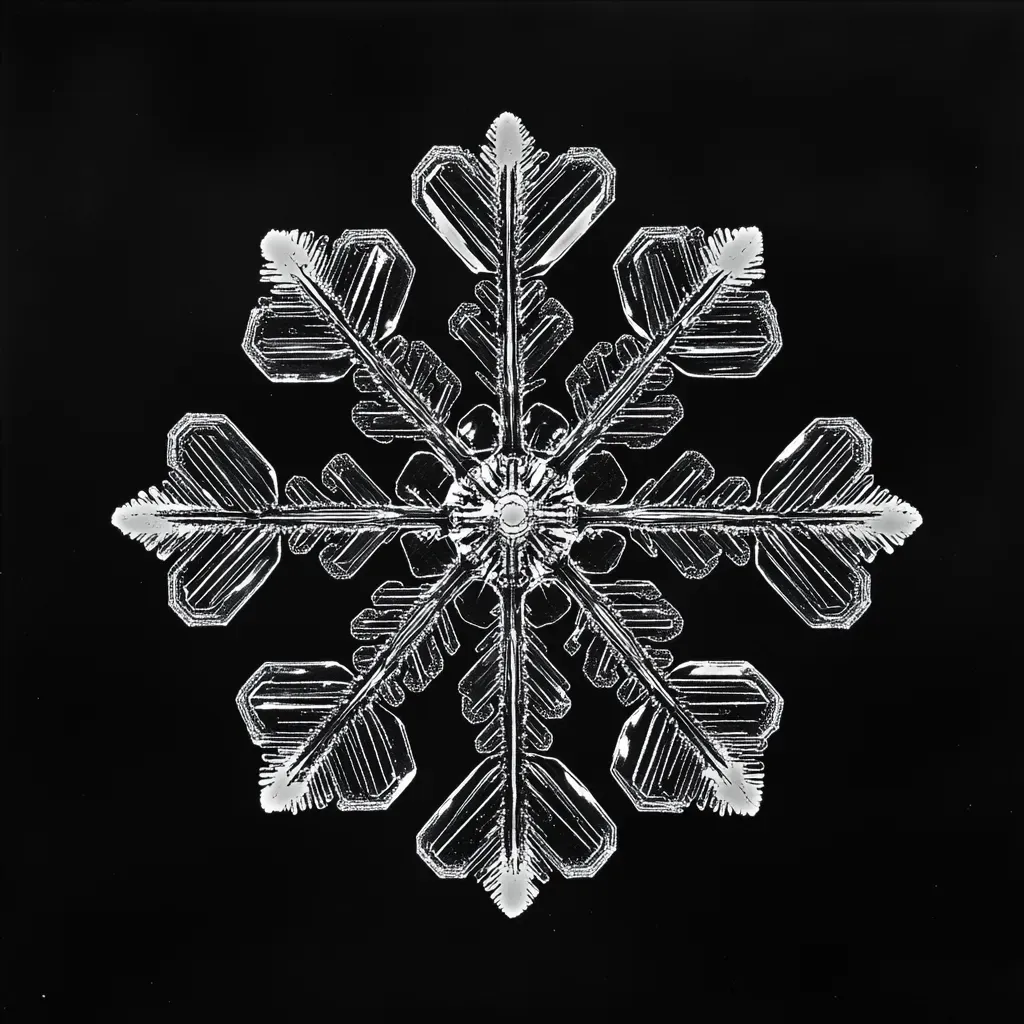 Detailed micrograph of an intricate snowflake capturing the essence of minimalism - Image 2