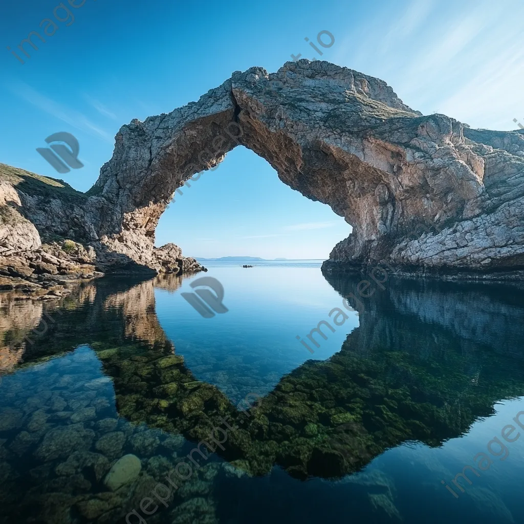 Rock arch reflection in water - Image 1