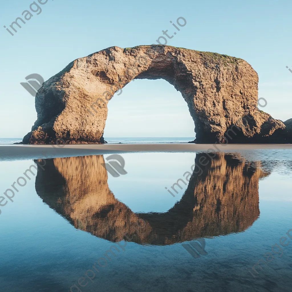 Rock arch reflection in water - Image 3