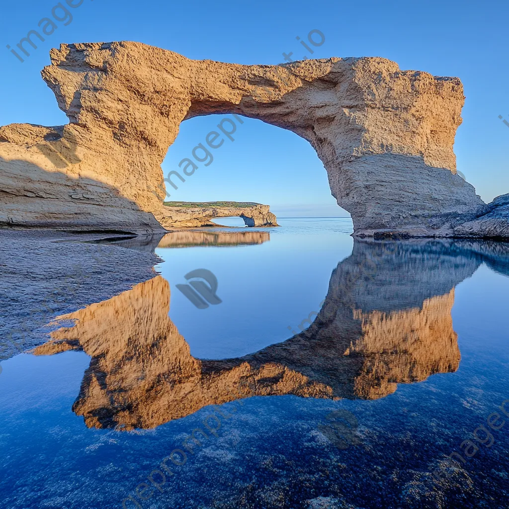 Rock arch reflection in water - Image 4