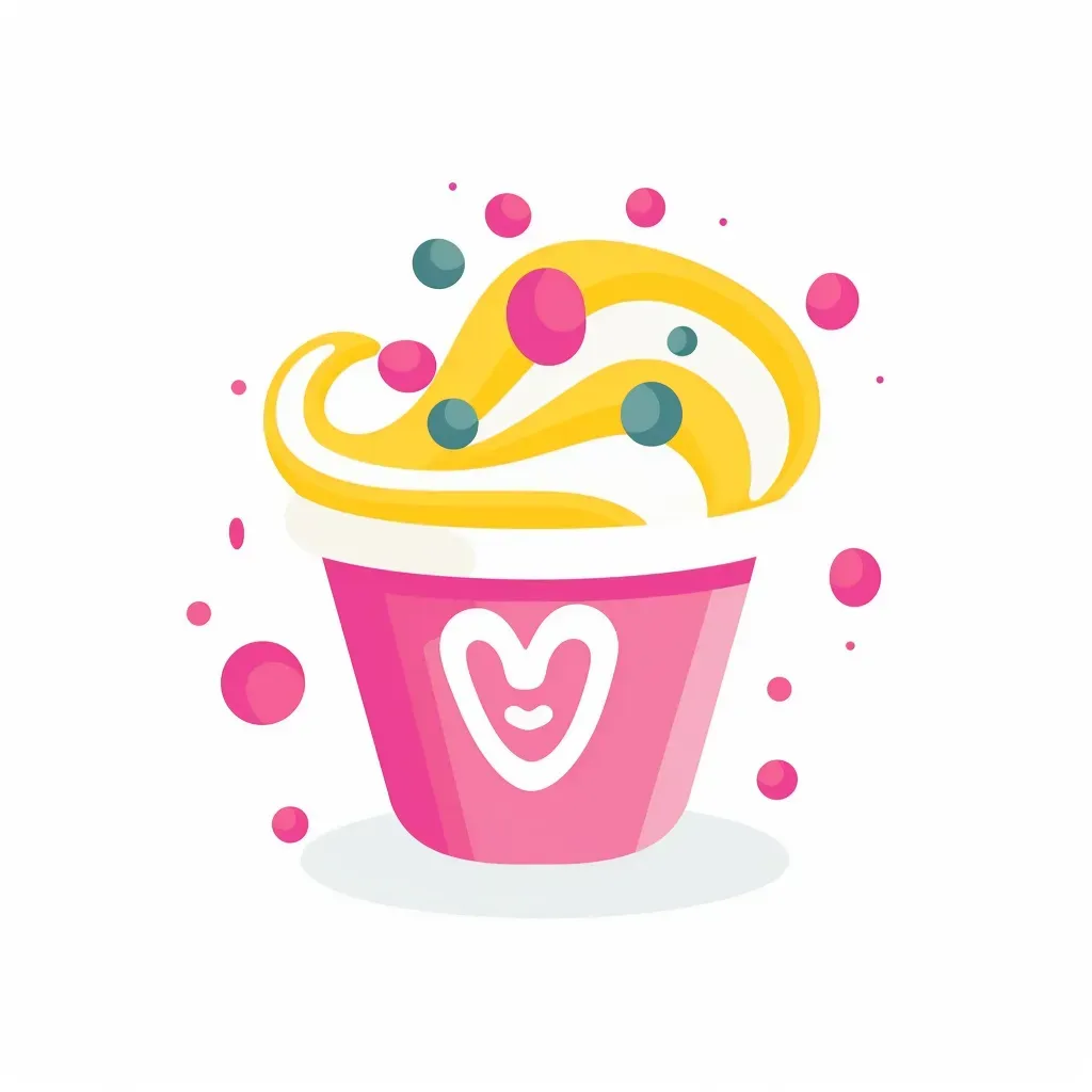 Image of a colorful froyo shop logo with a stylized froyo cup icon in pink and yellow colors - Image 3