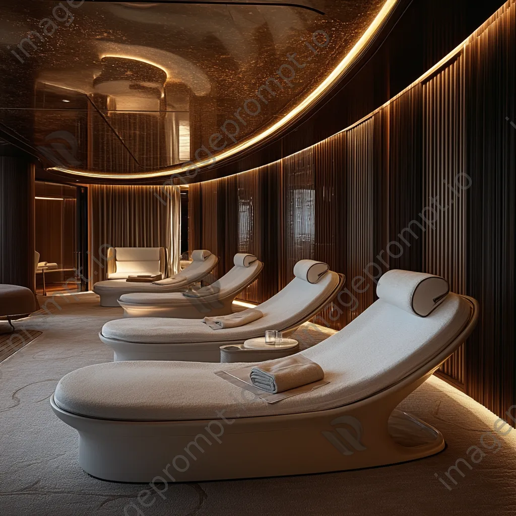 Upscale spa interior on luxury cruise ship. - Image 1