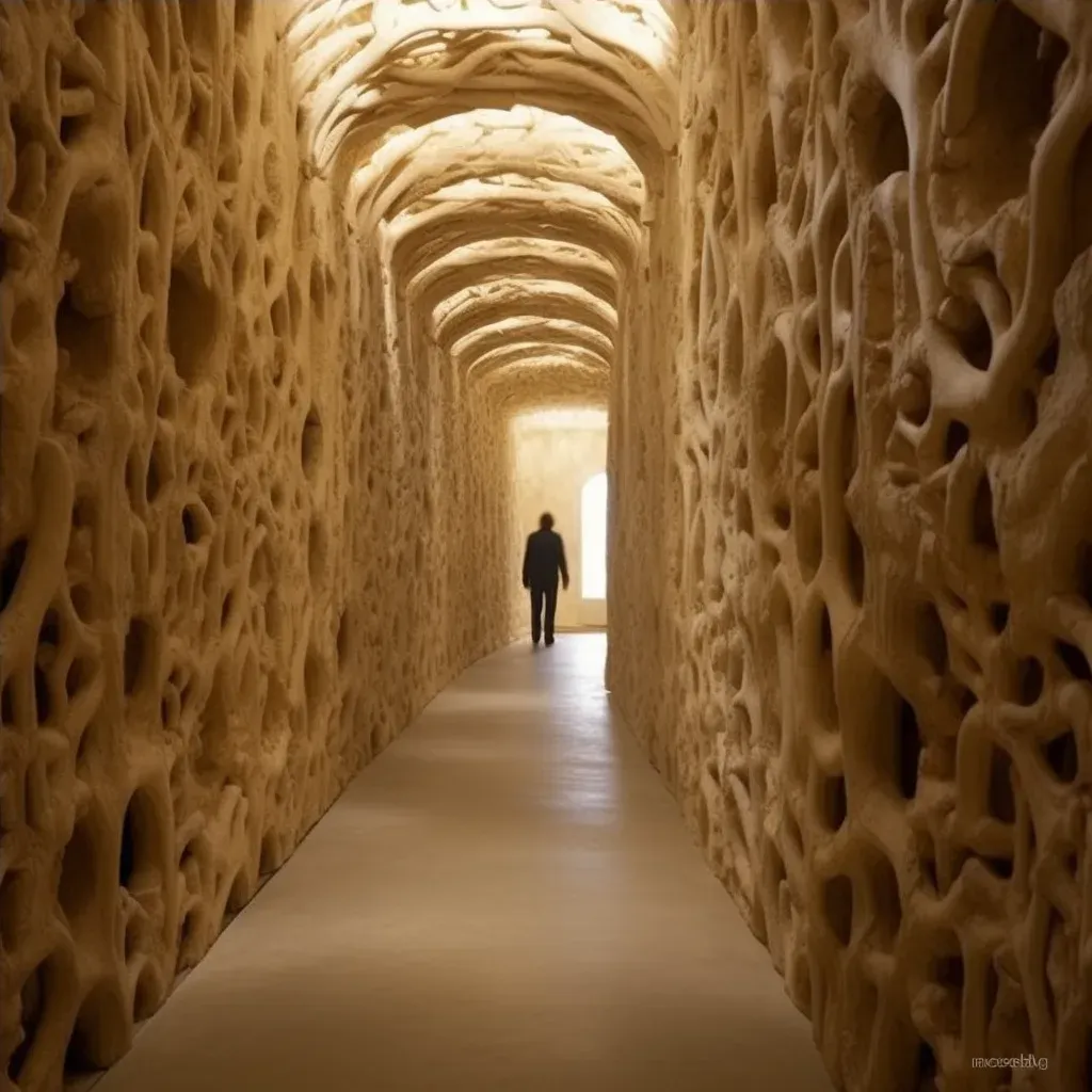 Image of an underground catacomb with bone-lined passages - Image 4