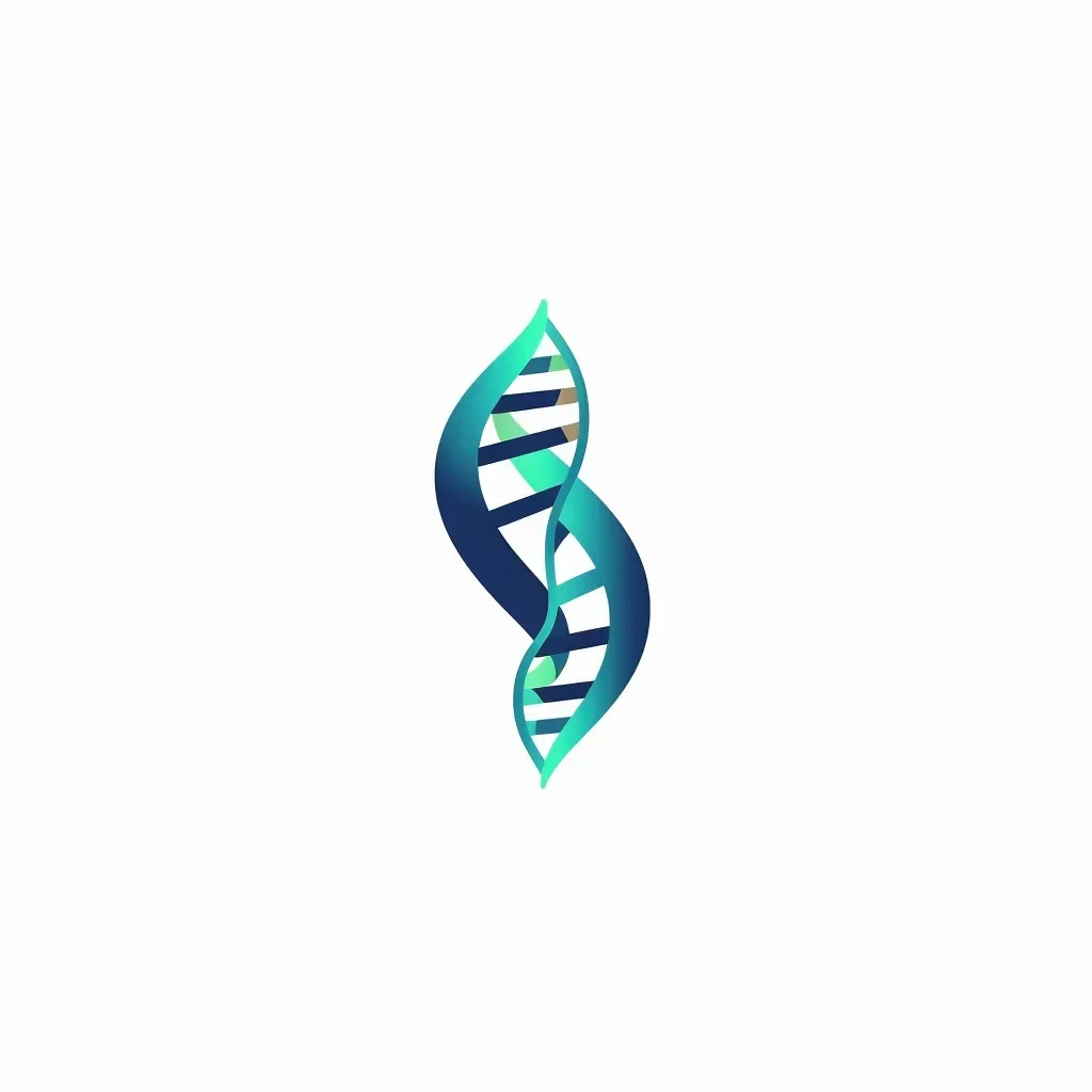 DNA helix icon with a microscope in green and blue on a white background - Image 4