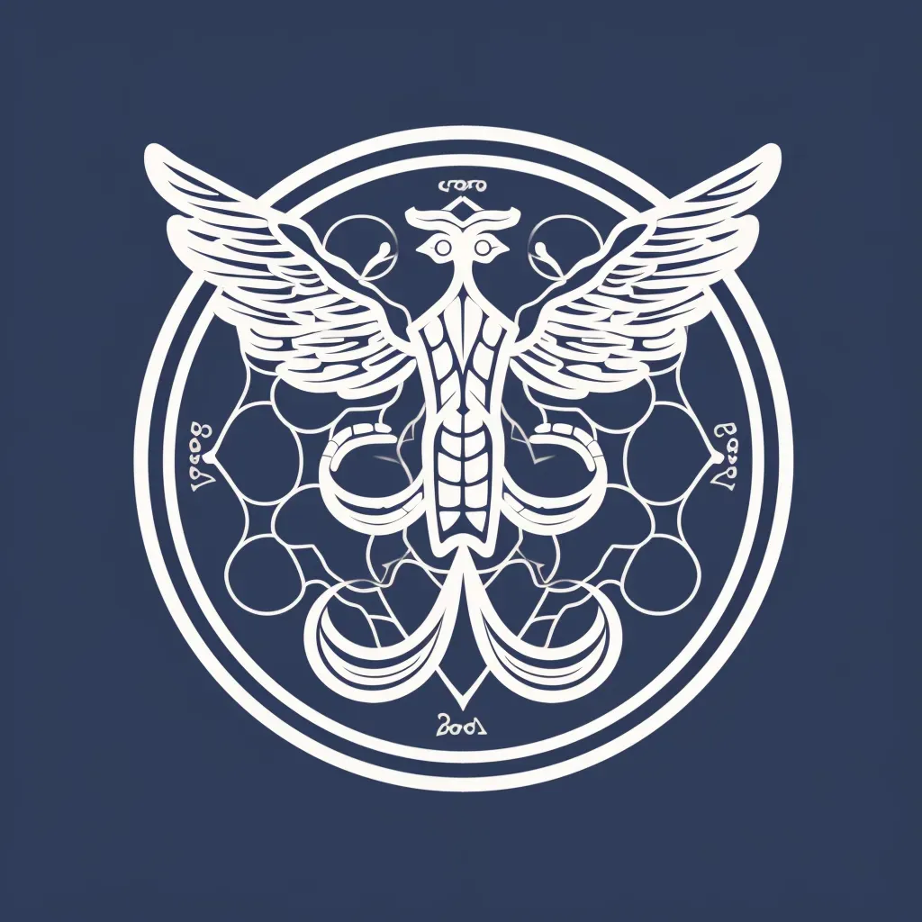 Elegant and sophisticated caduceus icon conference logo in navy and silver colors - Image 3