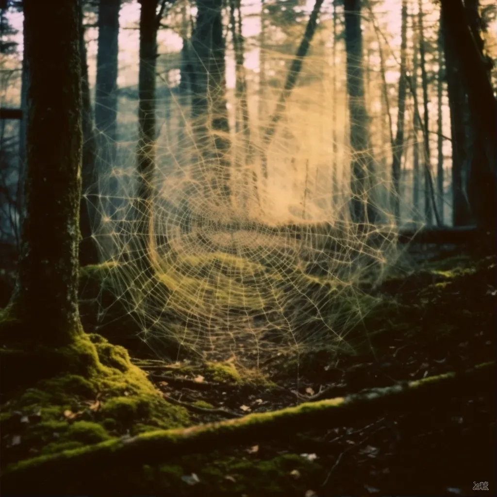 Illustration of network of fungal mycelium under the forest floor, a hidden web connecting and sustaining life. - Image 1