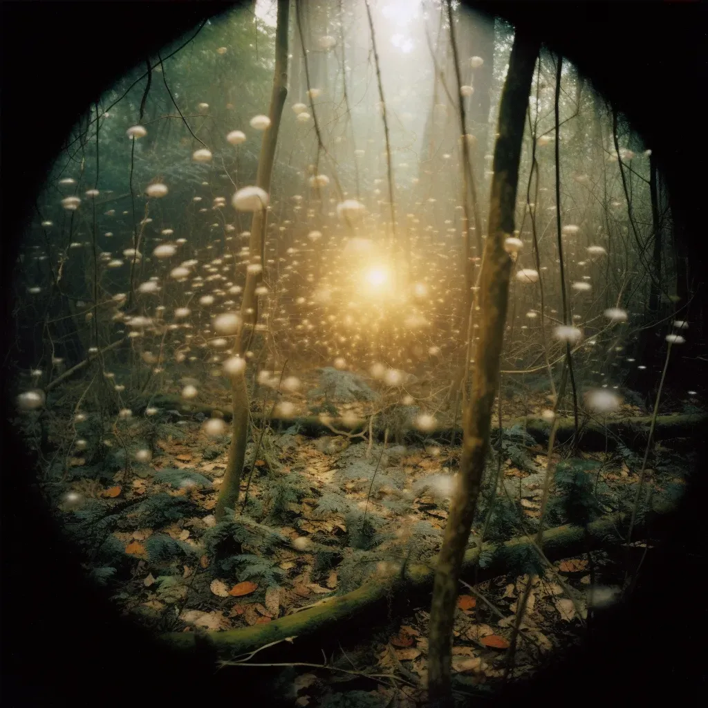 Illustration of network of fungal mycelium under the forest floor, a hidden web connecting and sustaining life. - Image 4