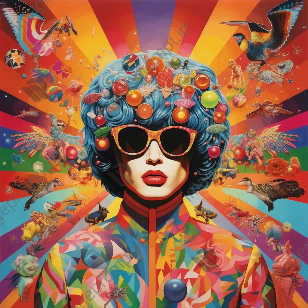 Bold, vibrant and surreal depiction of pop icons as mythical figures - Image 4