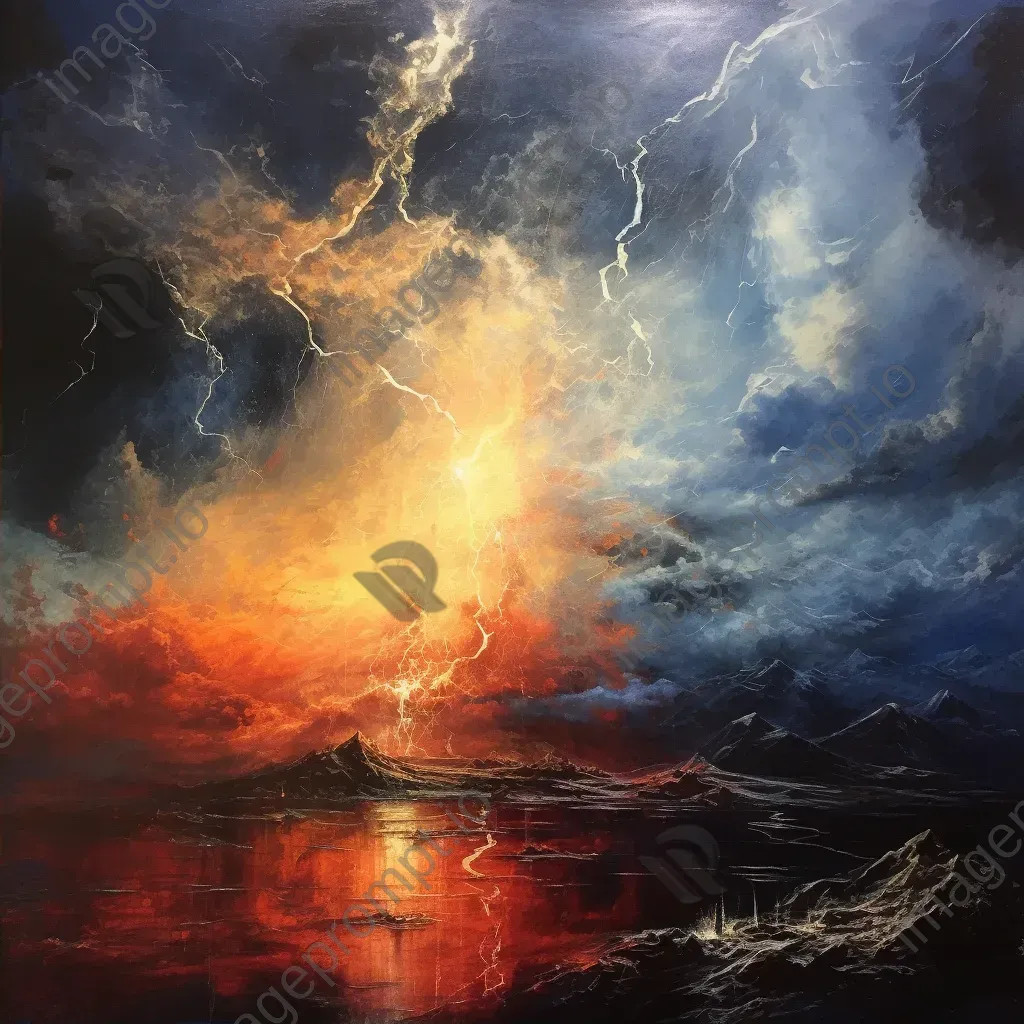 Kinetic representation of vibrant and shifting colors in a thunderstorm - Image 2