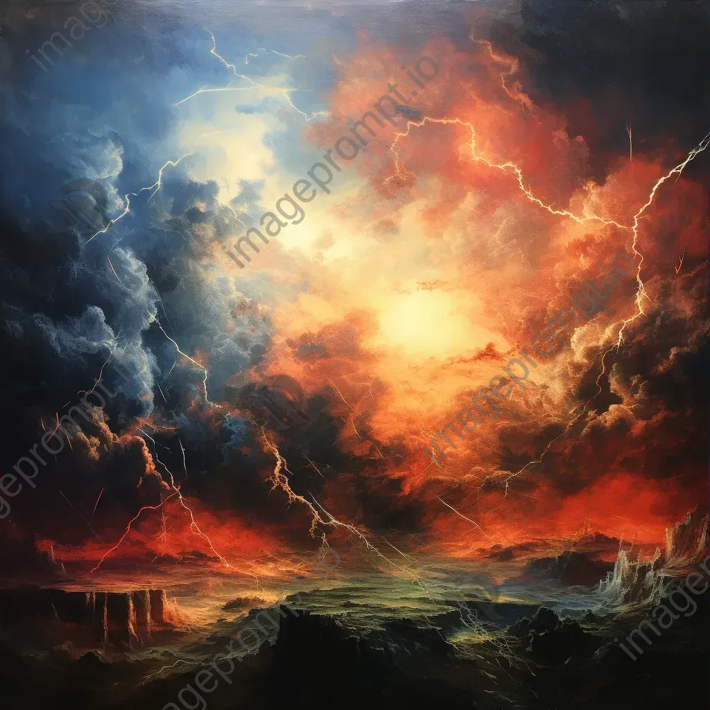 Kinetic representation of vibrant and shifting colors in a thunderstorm - Image 3