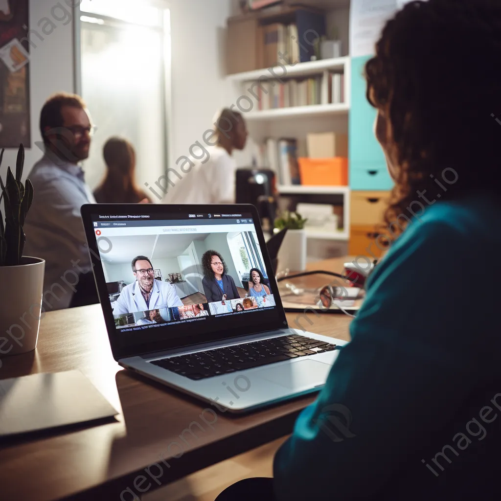 Health advocate on video call promoting telemedicine - Image 4