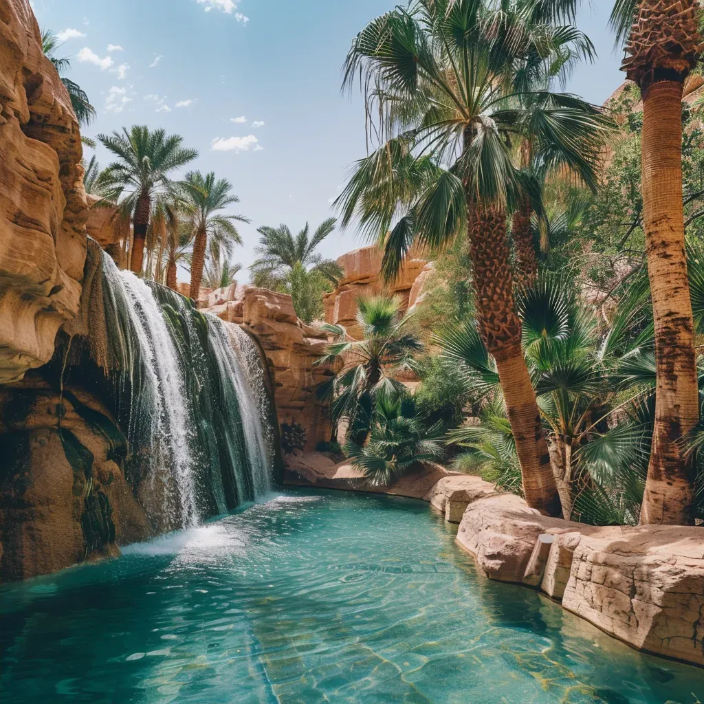 Desert oasis waterfall - Image 2