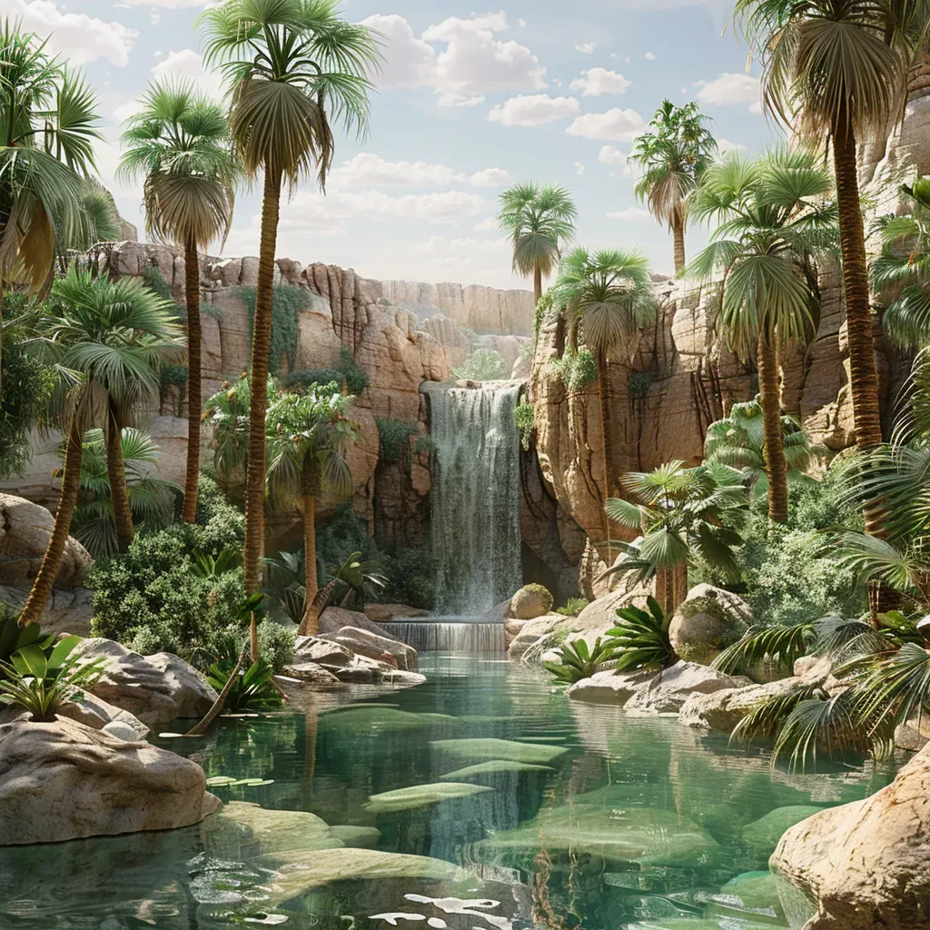 Desert oasis waterfall - Image 3