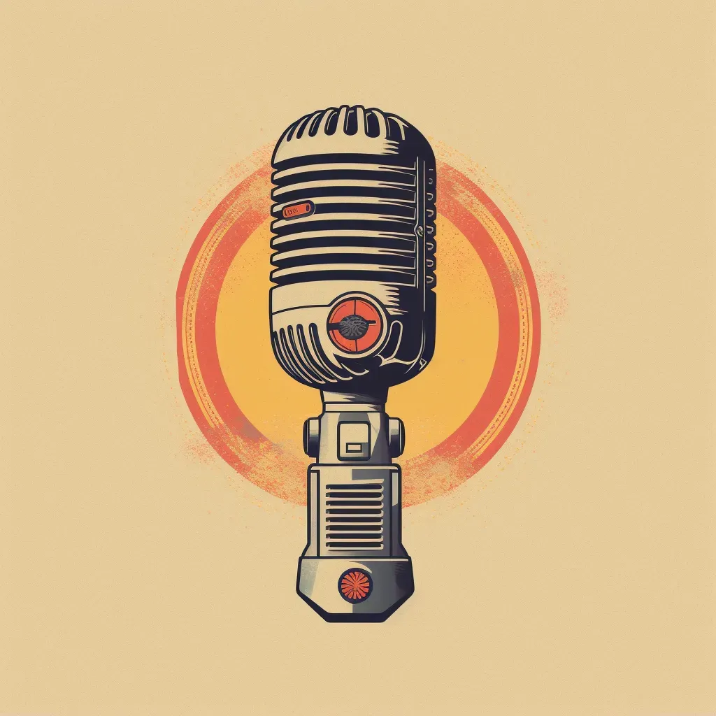 vintage retro microphone logo - Image 1