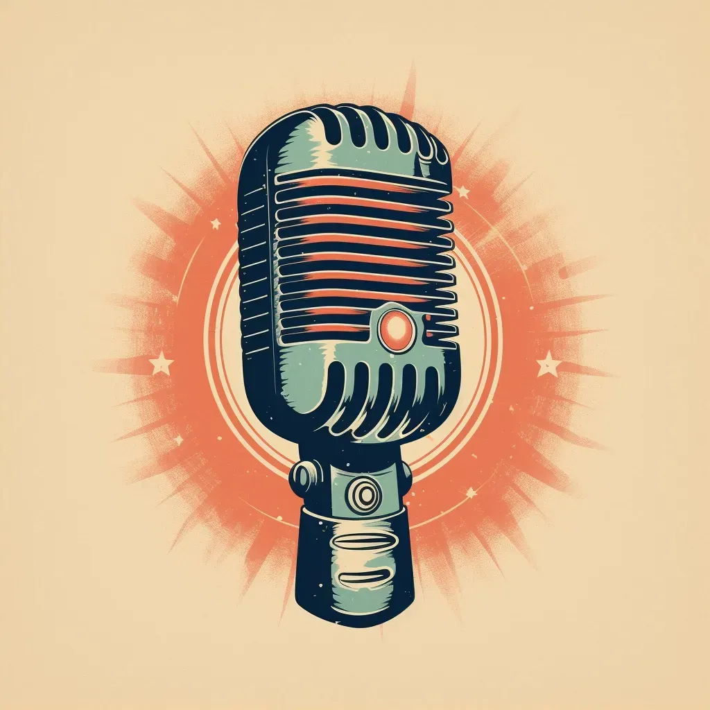 vintage retro microphone logo - Image 2