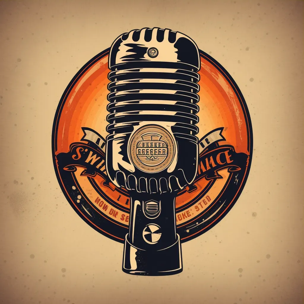 vintage retro microphone logo - Image 3