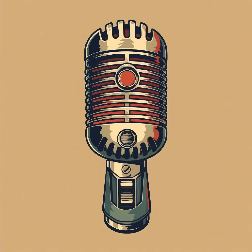 vintage retro microphone logo - Image 4