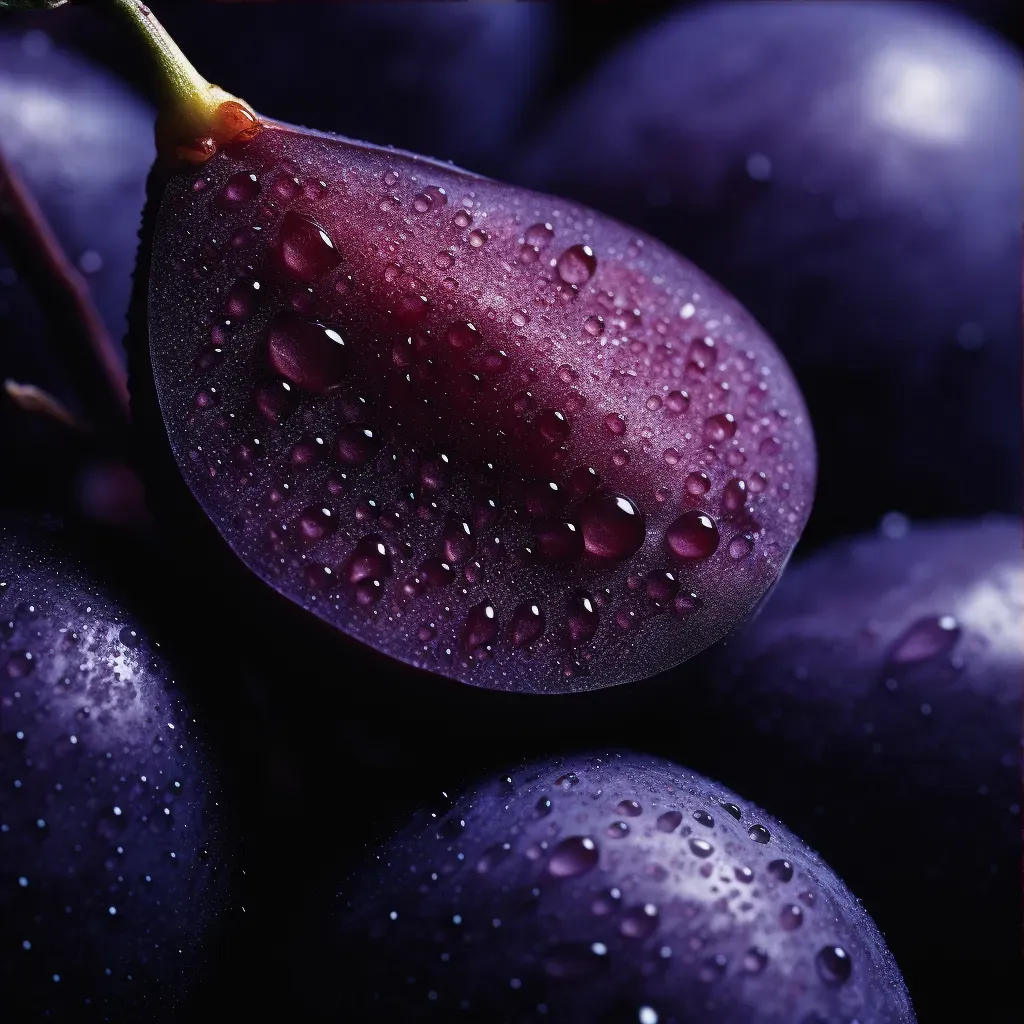 Macro close-up of deep purple plum