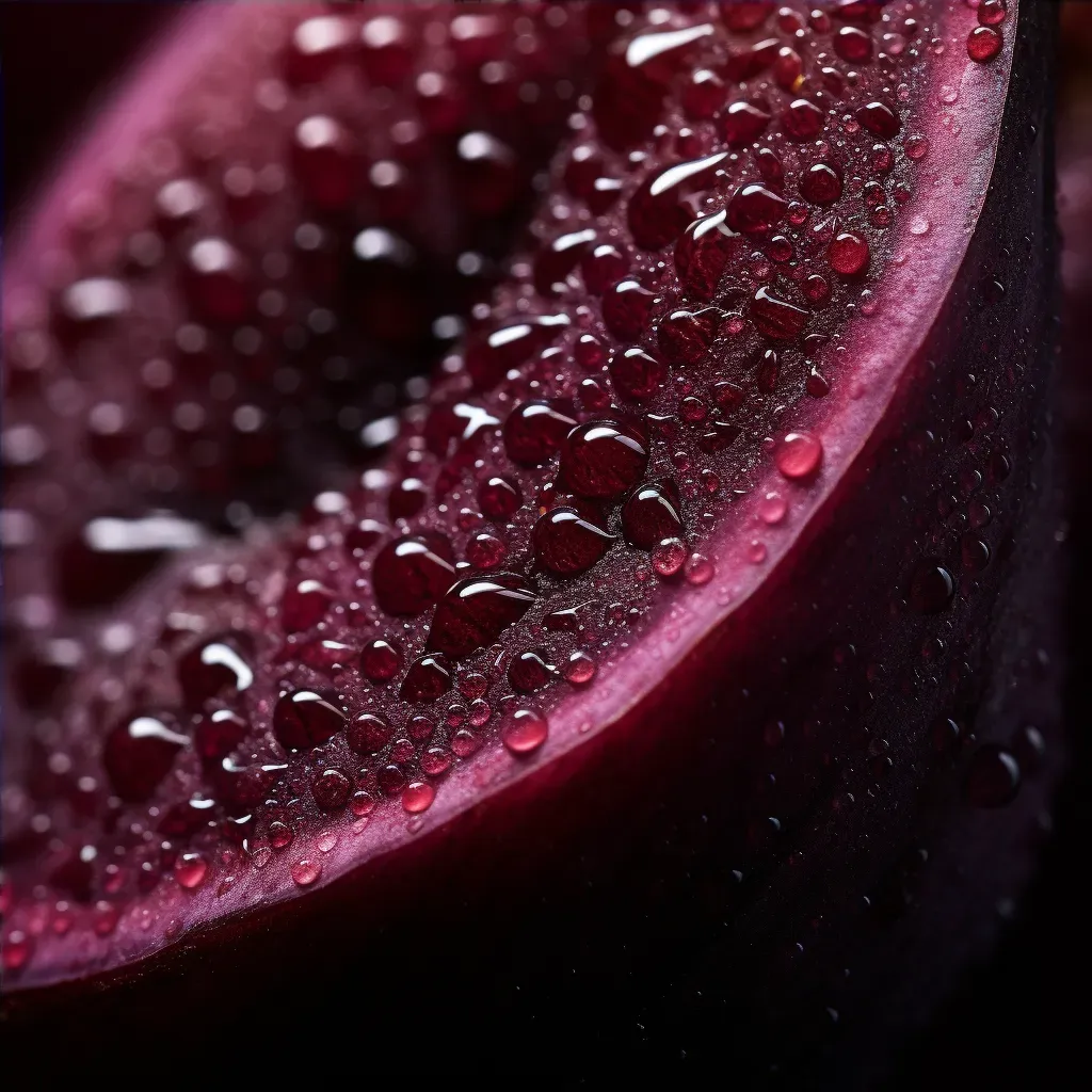 Macro close-up of deep purple plum