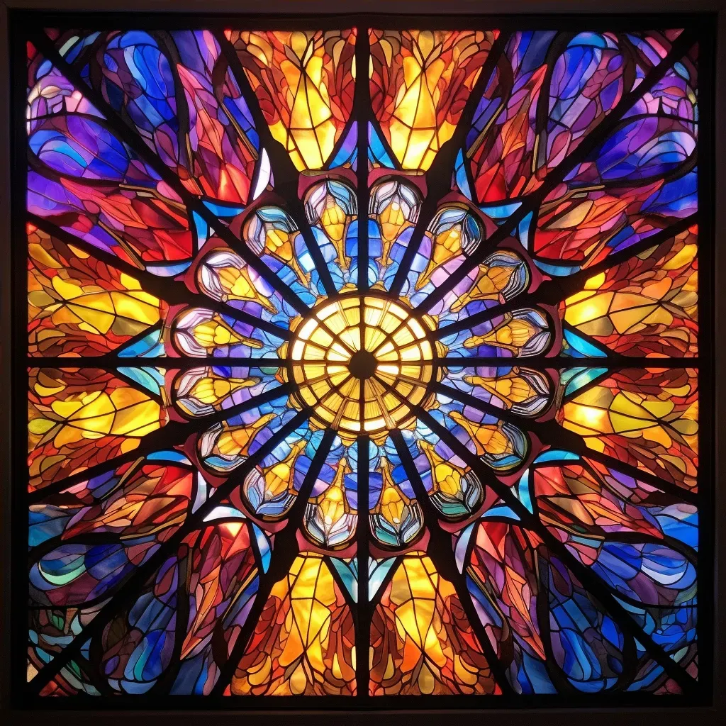 Stained glass window with geometric illumination - Image 4