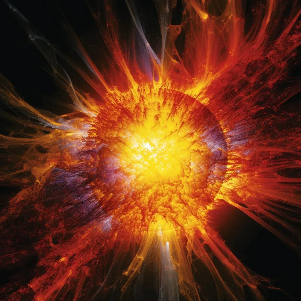 Illustration of a solar flare eruption from the sun