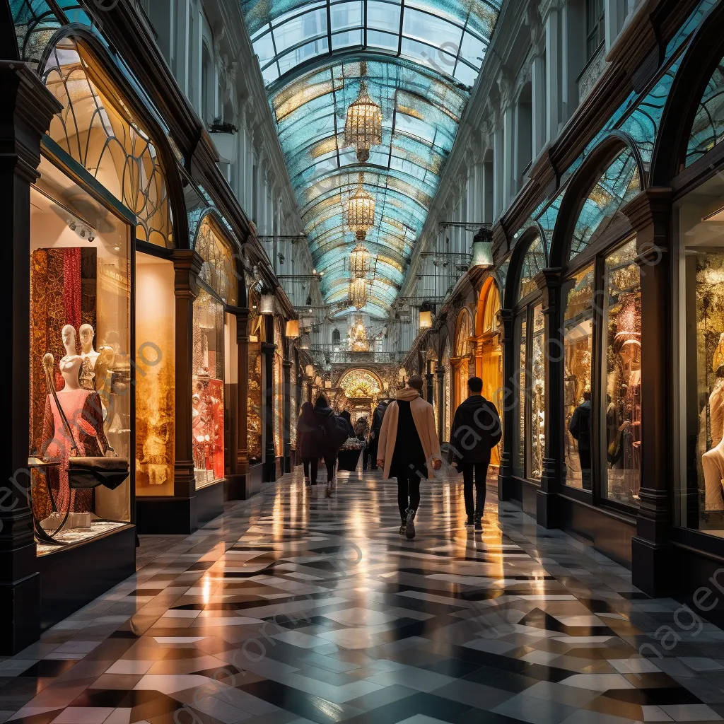 Luxury shopping arcade with designer boutiques - Image 1