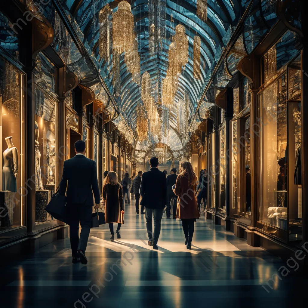 Luxury shopping arcade with designer boutiques - Image 3