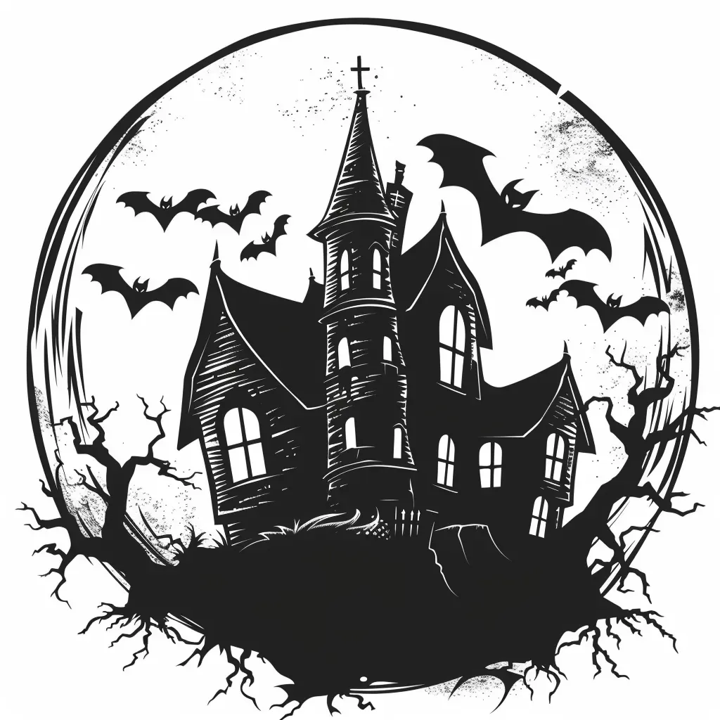 Haunted House Halloween Logo