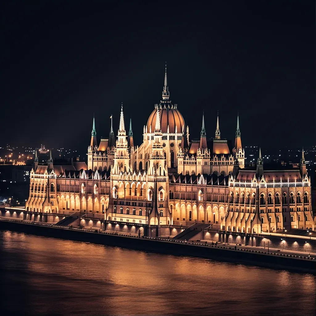 Budapest Parliament Building night - Image 1