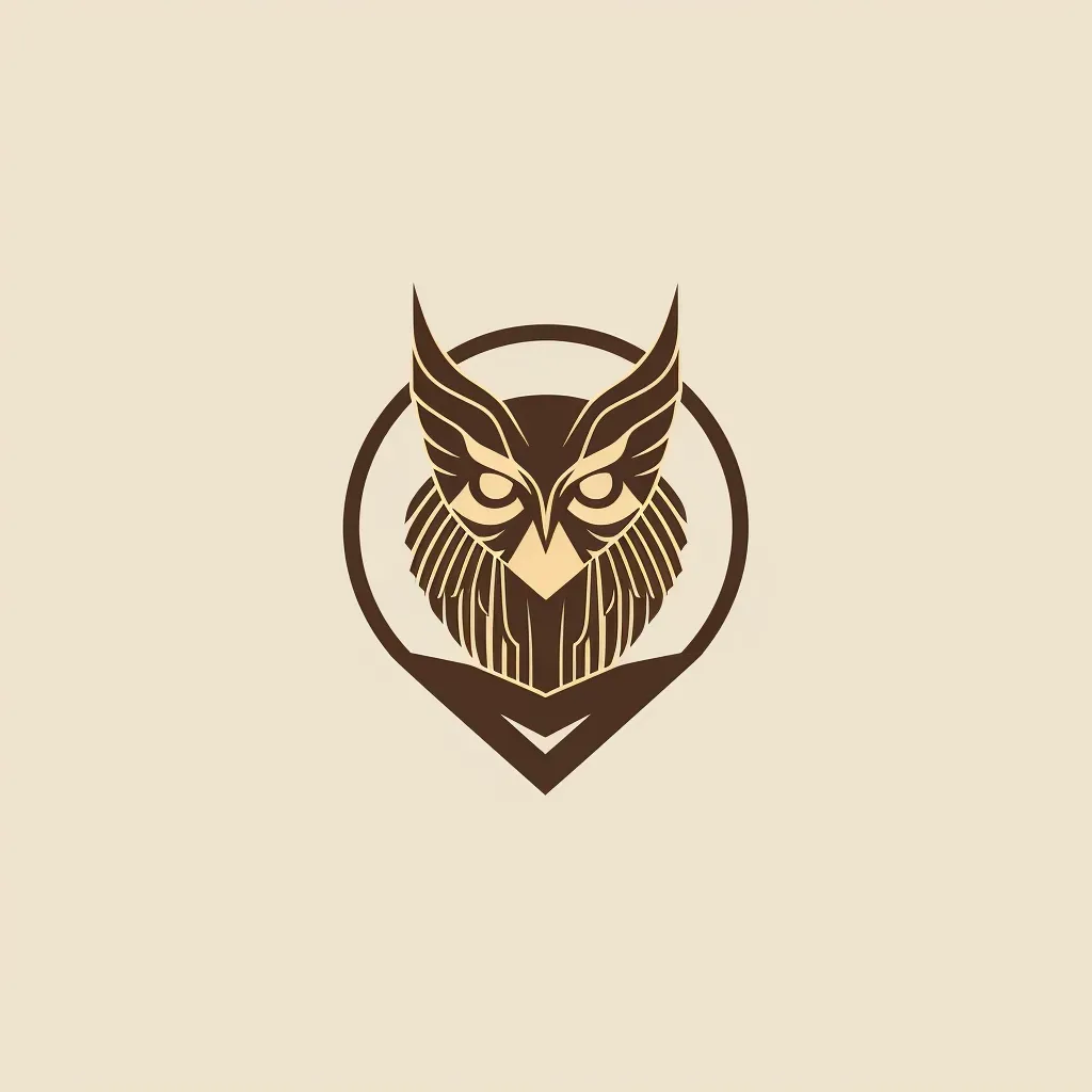 minimalist geometric owl silhouette logo - Image 1