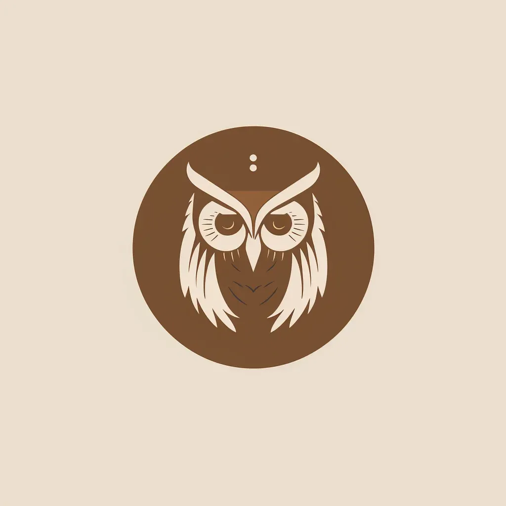 minimalist geometric owl silhouette logo - Image 2