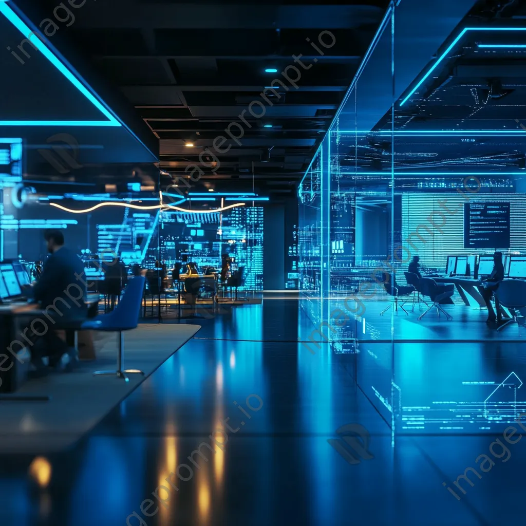 Professionals working in a futuristic co-working space with smart technology - Image 4