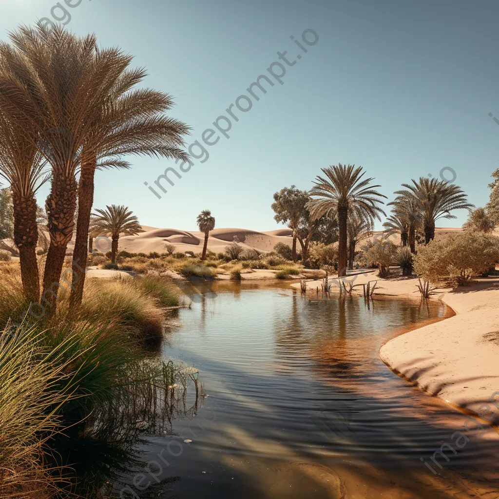 Desert oasis with greenery and sunlight - Image 3