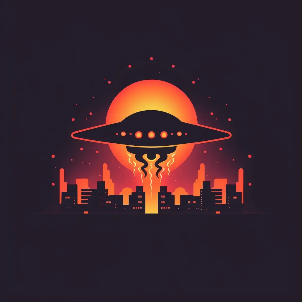 retro stylized space invaders logo - Image 1