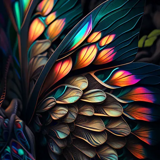 Butterfly wings showcasing vibrant patterns and iridescent colors - Image 2