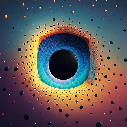 Illustration of distant galaxy with black hole center - Image 3