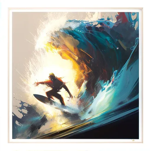 Image capturing a dynamic surfing competition moment with a surfer on a towering wave - Image 2