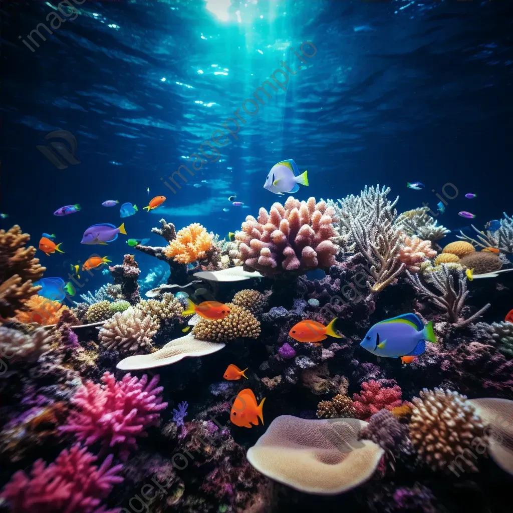Dazzling coral reef with colorful fish swimming in harmony, captured with a Blackmagic Design URSA Mini Pro 12K. - Image 4