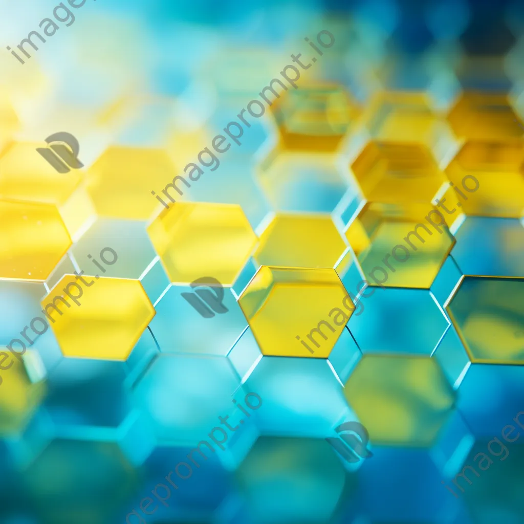 Aqua blue and lemon gradient with hexagonal bokeh - Image 1