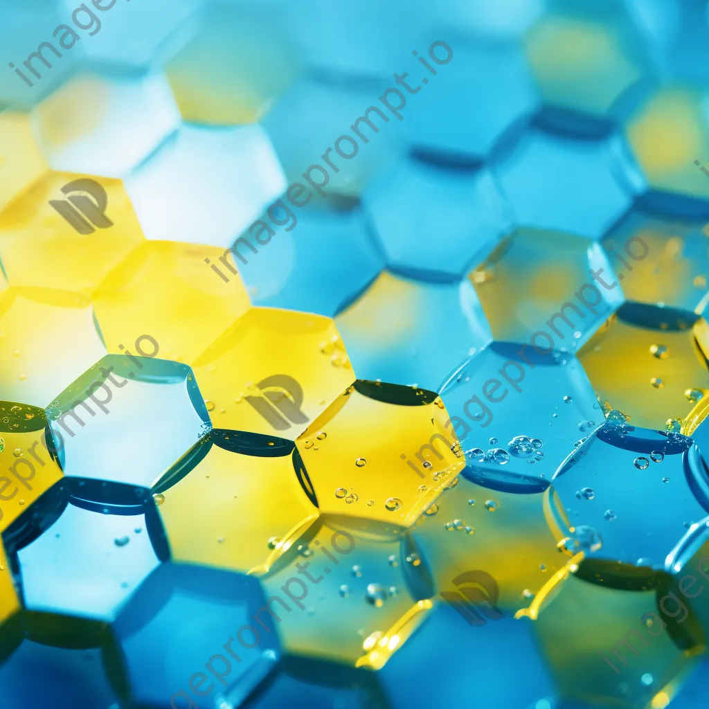 Aqua blue and lemon gradient with hexagonal bokeh - Image 3