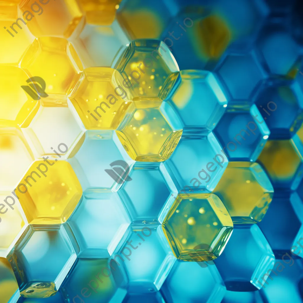 Aqua blue and lemon gradient with hexagonal bokeh - Image 4