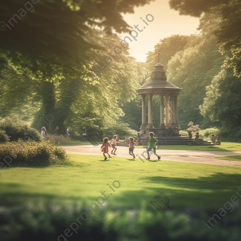 Long exposure photo of children playing in a park - Image 3