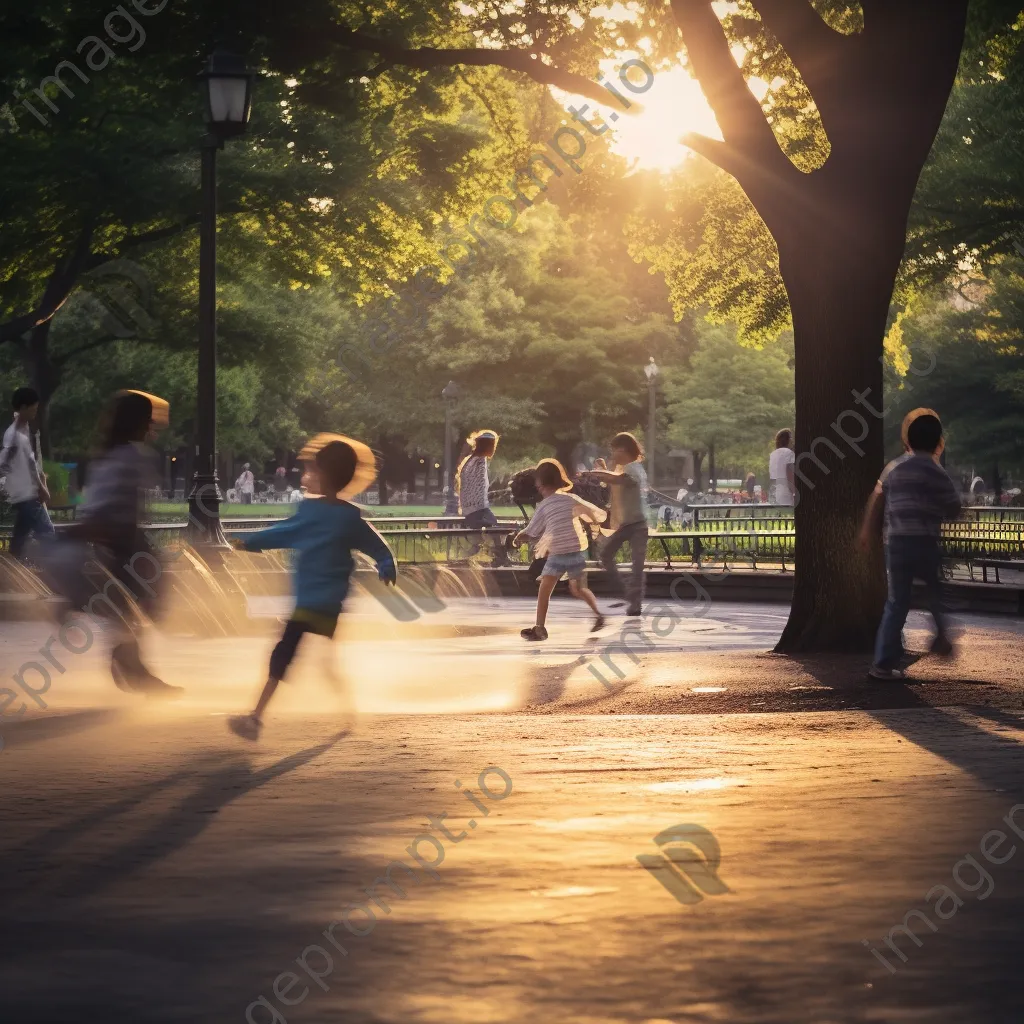 Long exposure photo of children playing in a park - Image 4