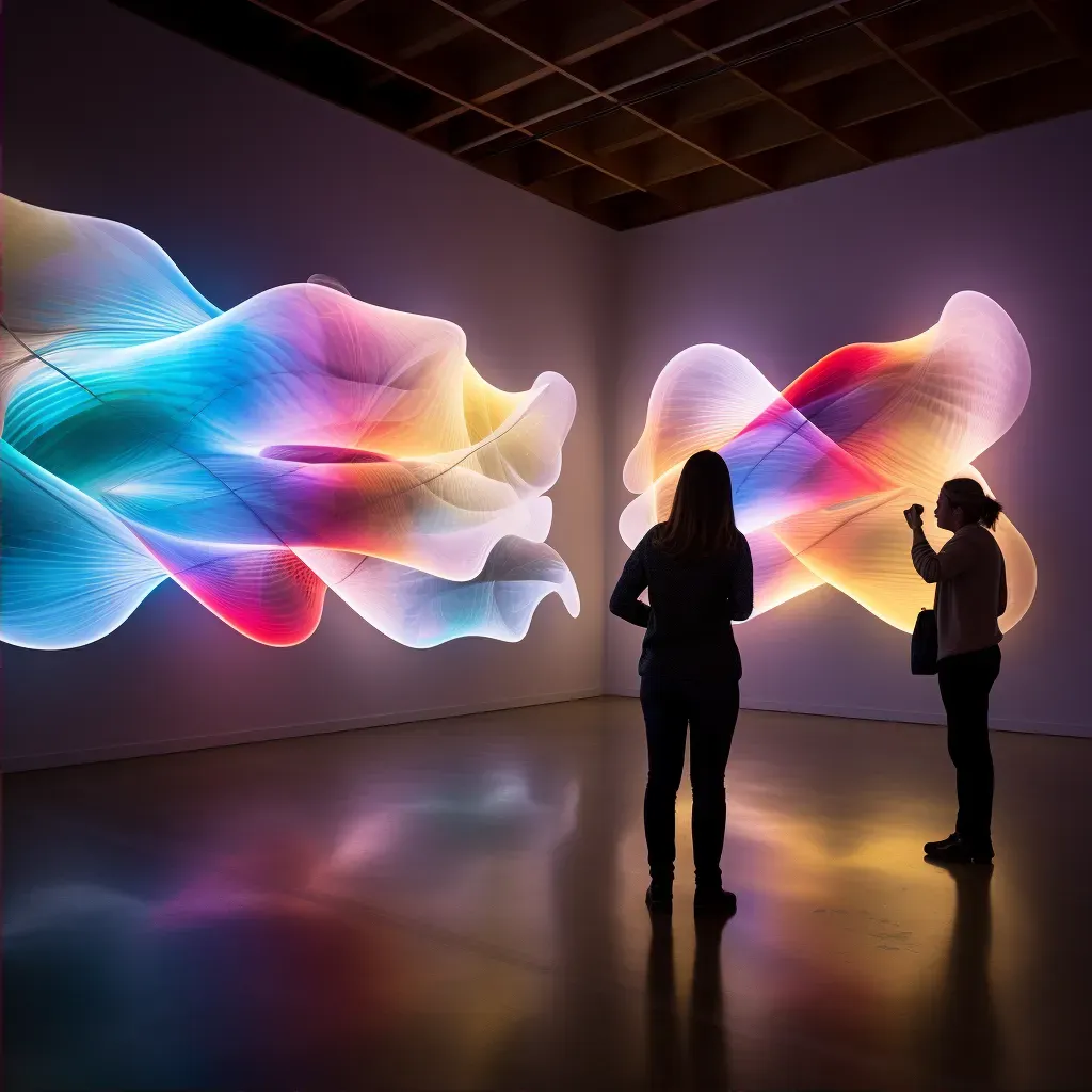 Abstract light sculptures in a contemporary art gallery - Image 2