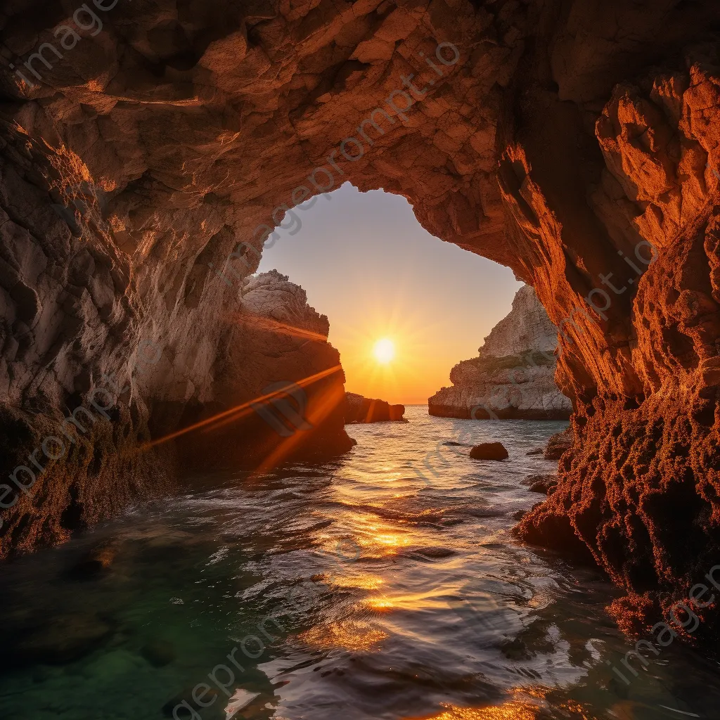 Sunset reflections in coastal caves - Image 3