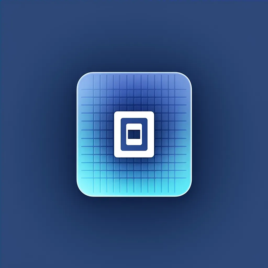 Minimalist digital wallet logo with blue and white colors on a light background - Image 4