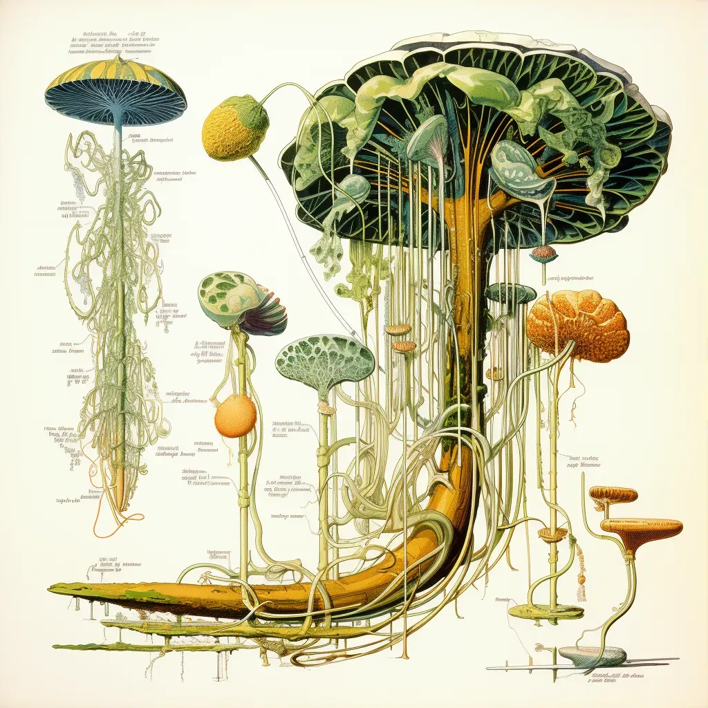 Illustration of cross-section of a plant stem revealing elegant transport system of xylem and phloem. - Image 3