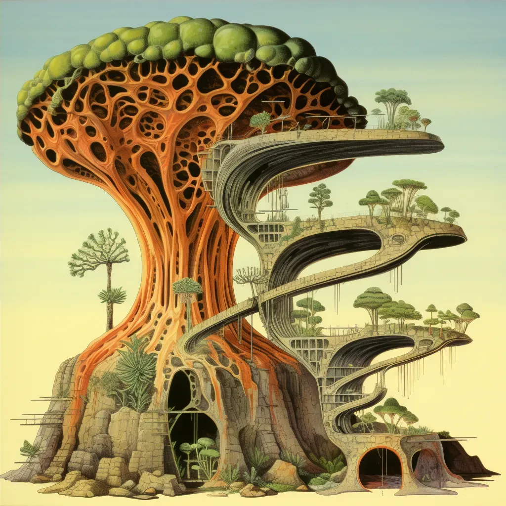 Illustration of cross-section of a plant stem revealing elegant transport system of xylem and phloem. - Image 4