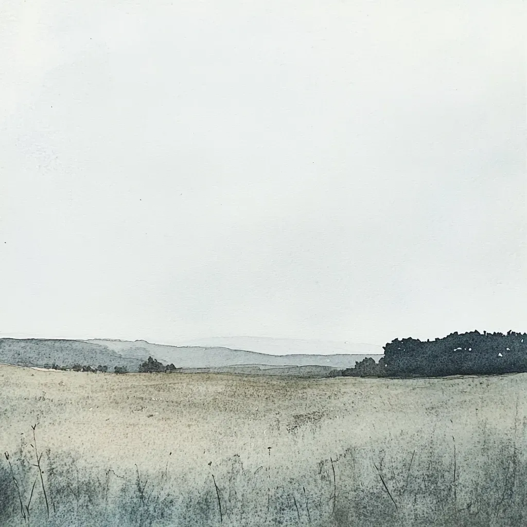 Minimalist Landscape in Cool Tones