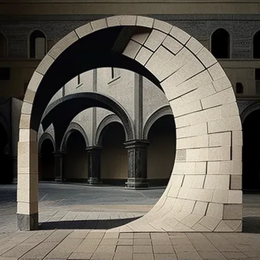 Series of arches creating illusion of growing size with diminishing scale - Image 1